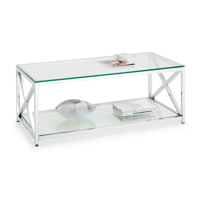 Miami Coffee Table - 120cm - Glass and Chrome