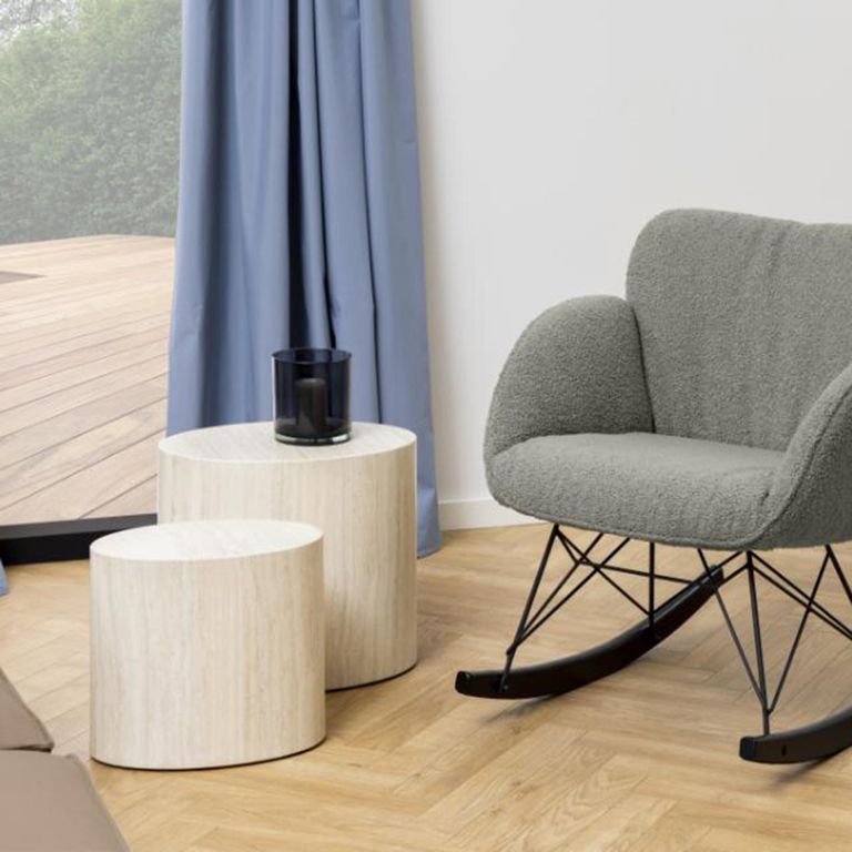 Mice Coffee Table - Set of 2 - Travertine Effect Oval