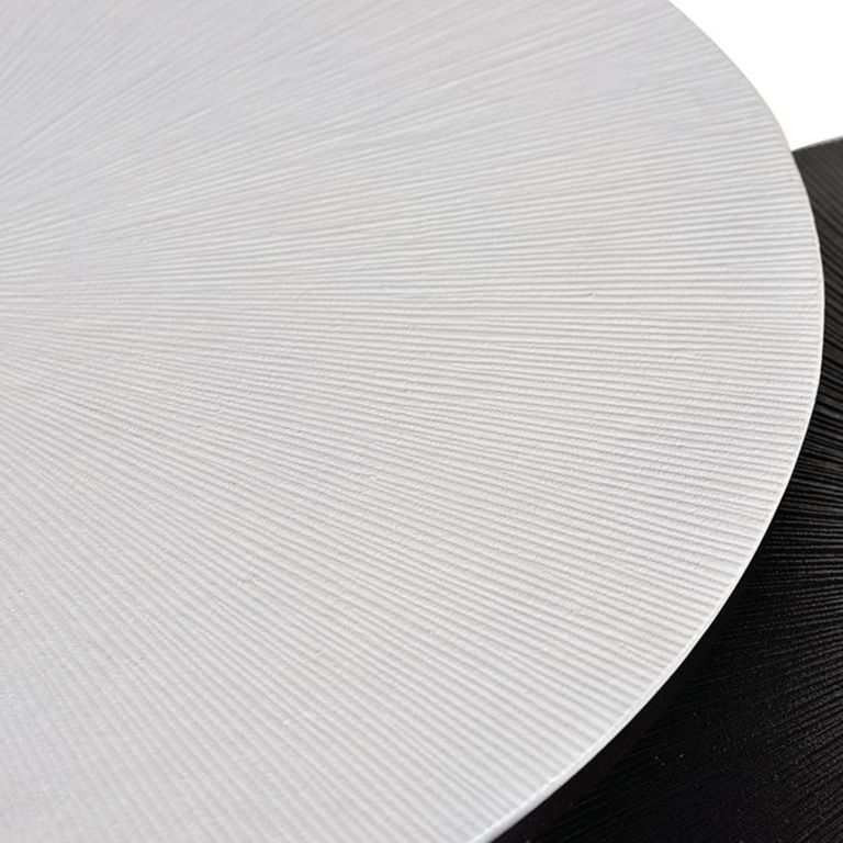 Minziro Coffee Table - White and Black - Round - Set of 2