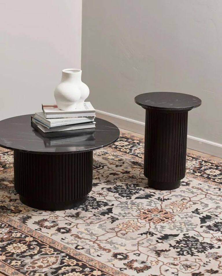 Erie Black Marble Round Coffee Table