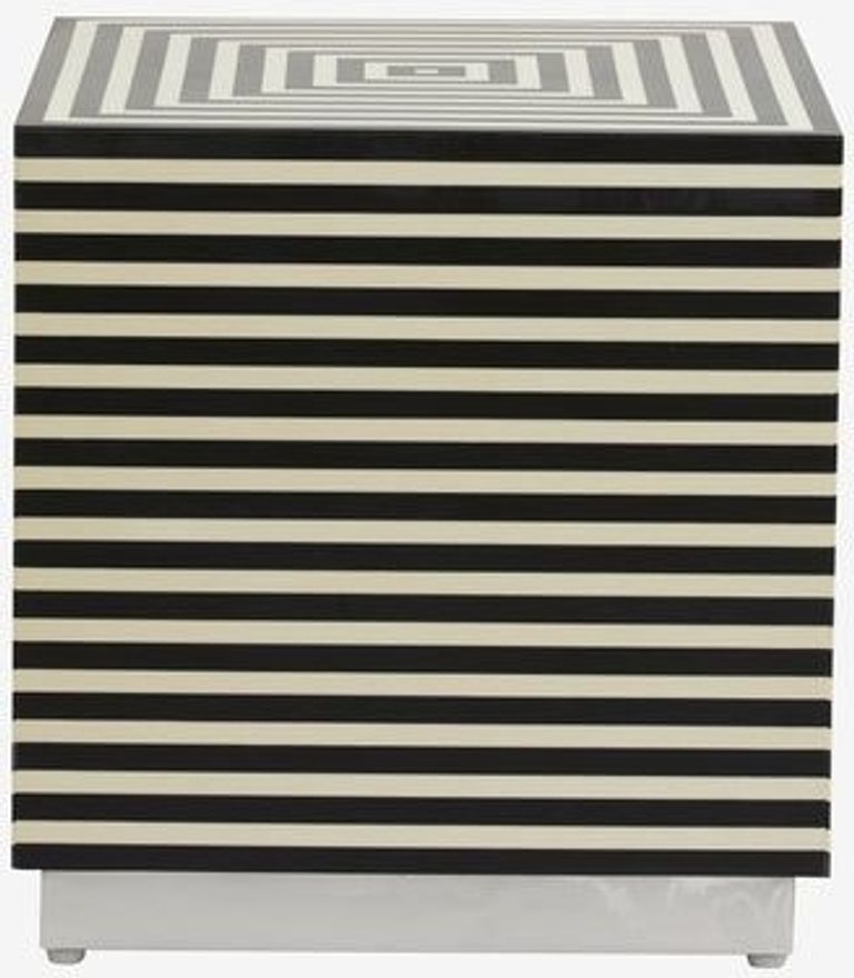 Taura Black and White Square Coffee Table