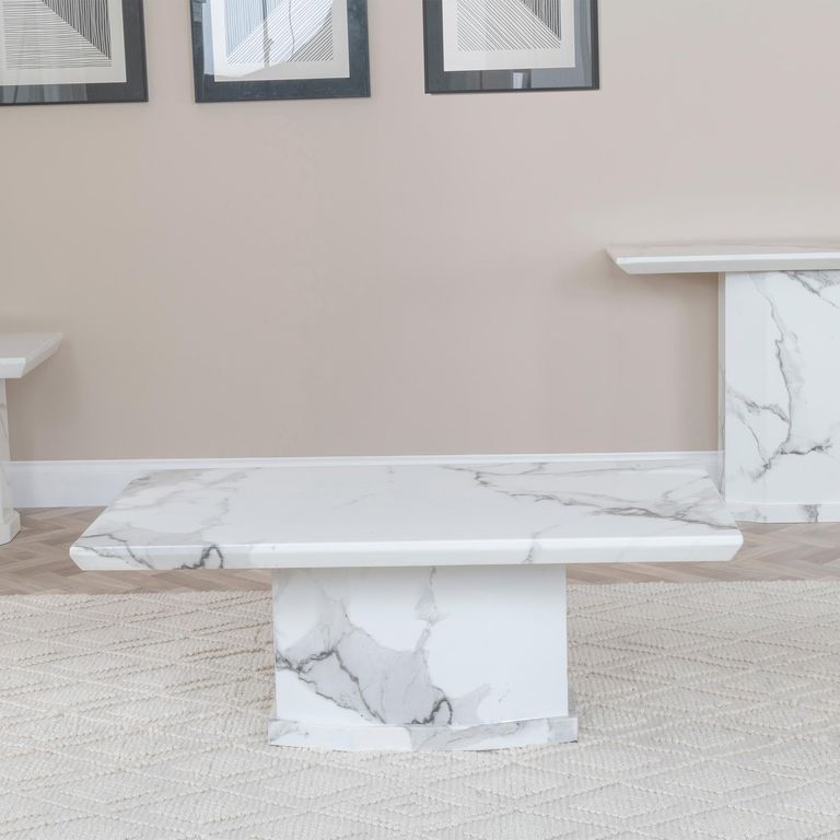Naples White Marble Coffee Table