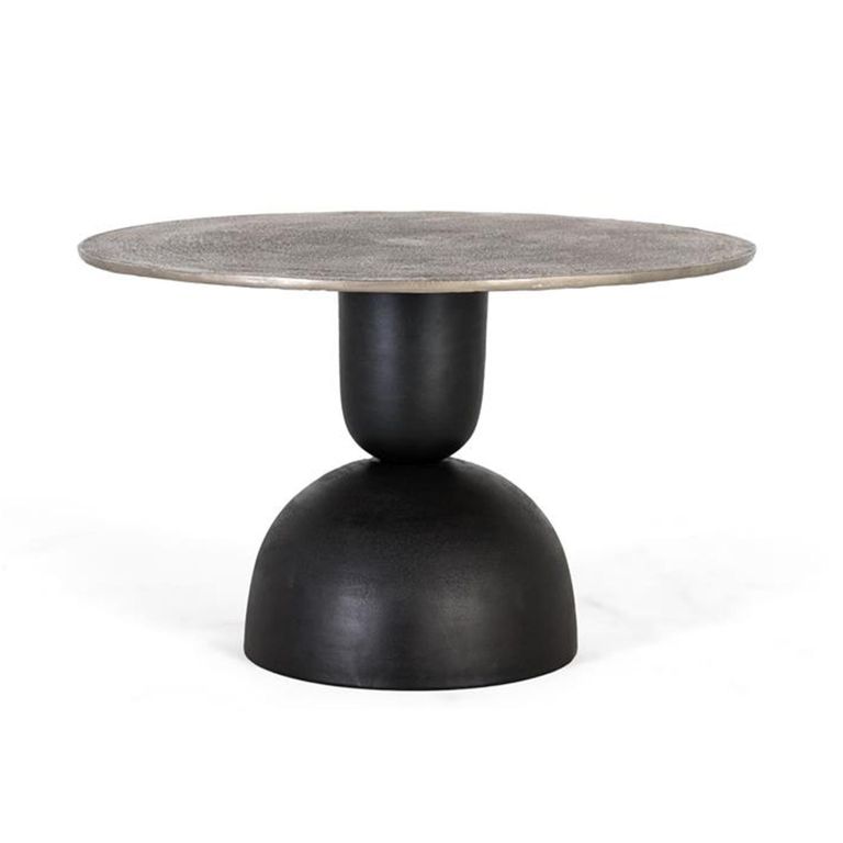 Narberth Coffee Table - Grey Metal - Round