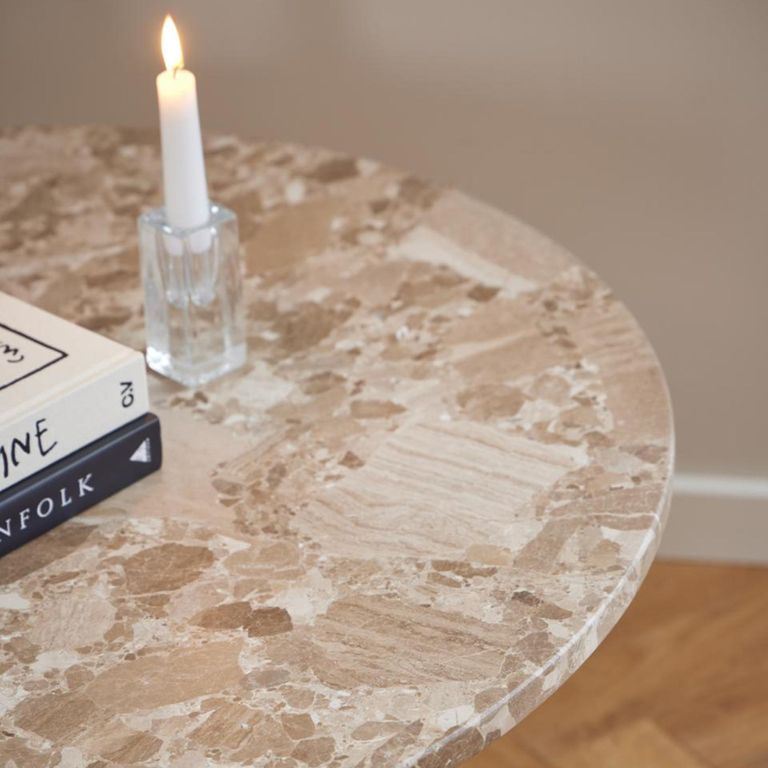 Naxos Coffee Table - Round - Latte Brown Marble