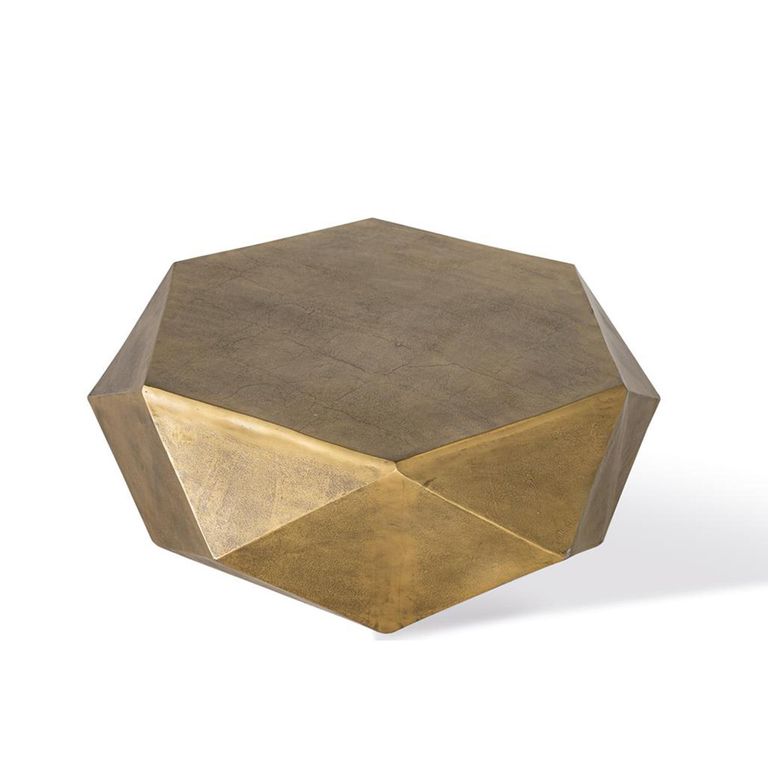 Newtown Coffee Table - Gold Metal - Hexagon