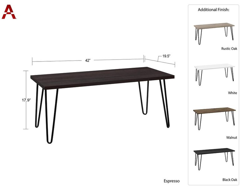 Obion Retro Coffee Table in Walnut - 5067396COMUK