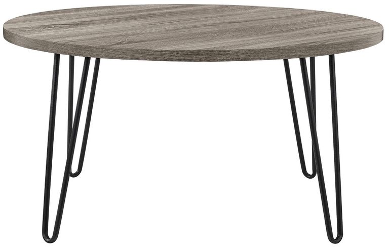 Obion Retro Round Coffee Table in Grey Oak - 3615307COMUK