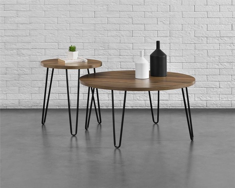 Obion Retro Round Coffee Table in Walnut - 3615222COMUK