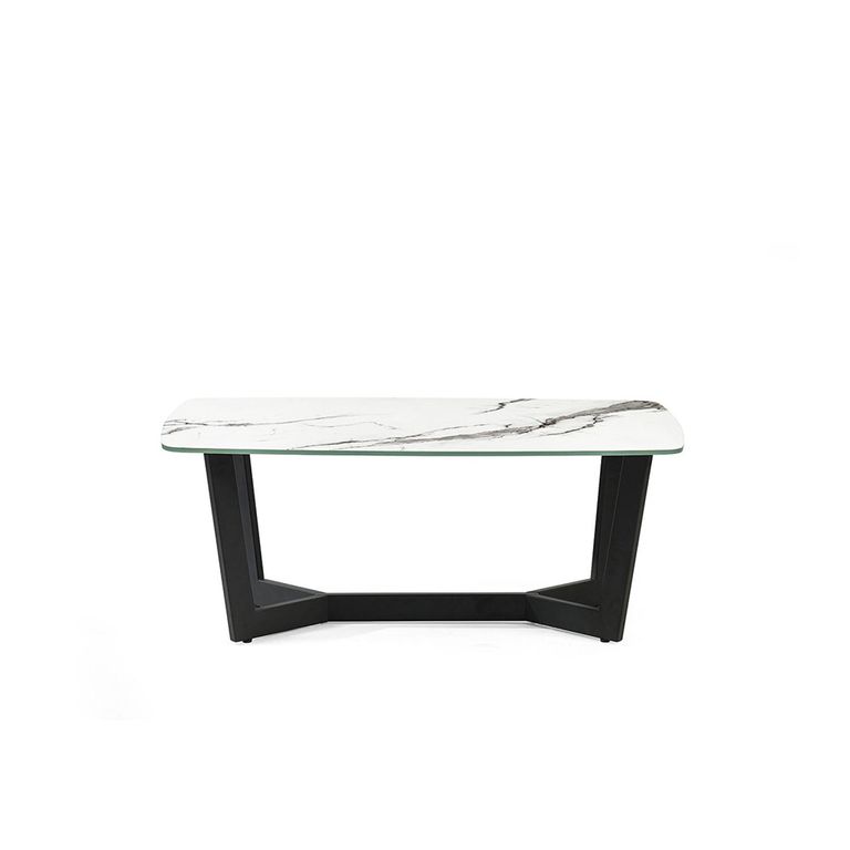 Olympus Coffee Table - 60cm - Round - White Marble Effect