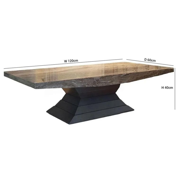 Opera Coffee Table - Marble with Wooden Base - Variation Available