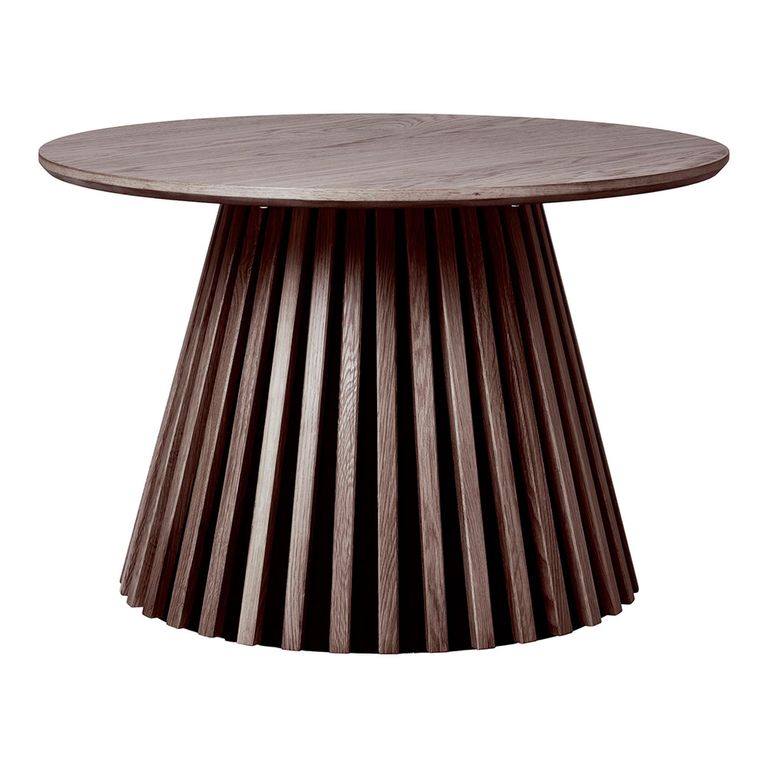 Osaka Round Coffee Table - Slatted Base - Smoked Oak