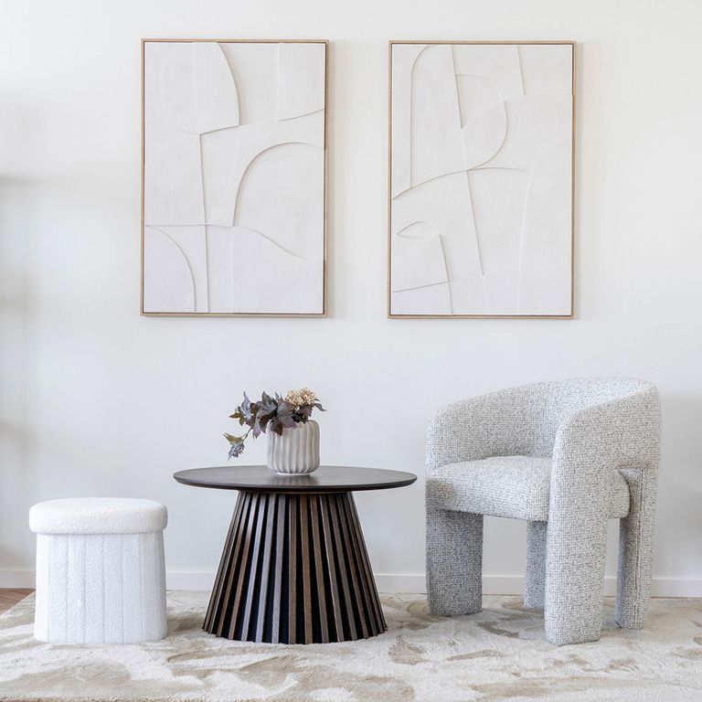 Osaka Round Coffee Table - Slatted Base - Smoked Oak