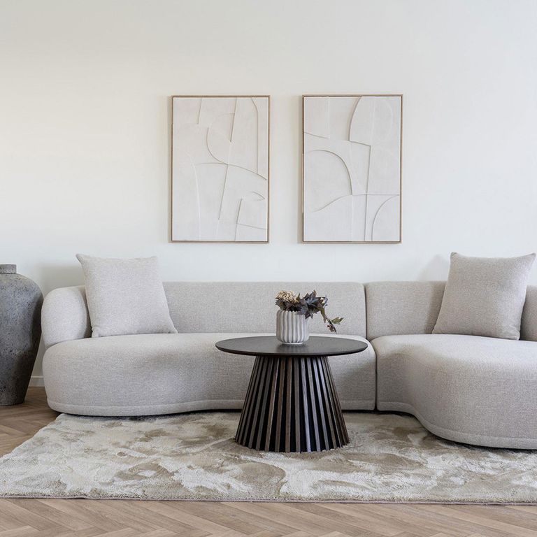 Osaka Round Coffee Table - Slatted Base - Smoked Oak