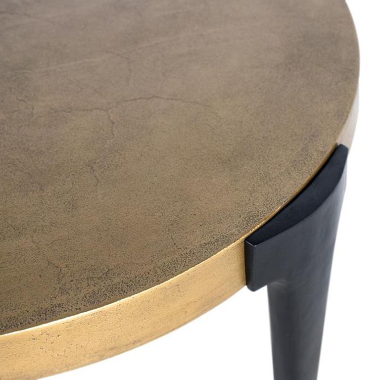 Oxwich Coffee Table - Gold Metal - Round