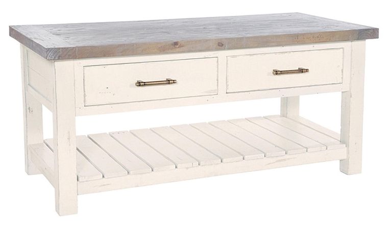 Purbeck Reclaimed Timber Wood Coffee Table with Drawer