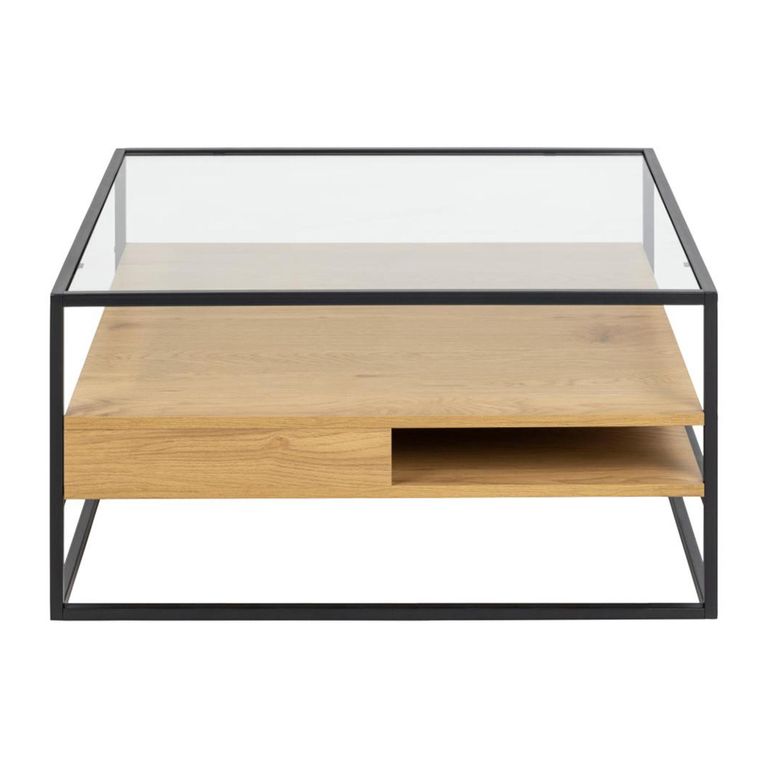 Randolf Coffee Table - Clear Glass and Black