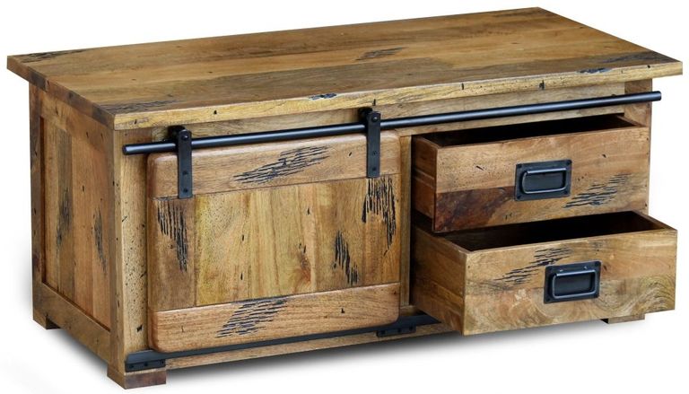 Renwal Works Industrial Style Wooden 110cm Coffee Table