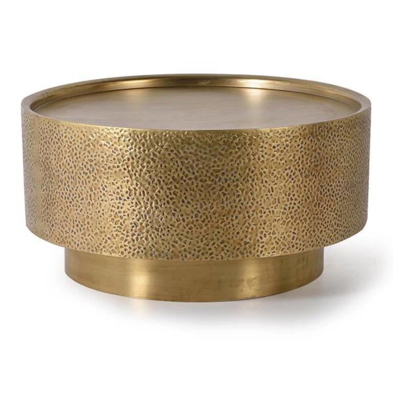 Rhayader Coffee Table - Gold Metal - Round