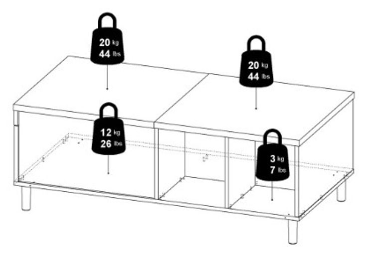 Rome Black and Oak Effect Sliding Top Coffee Table