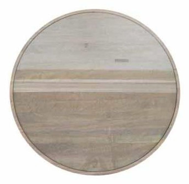 Round Mango Wood Coffee Table with Metal Base