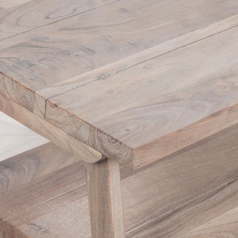 Rustic Acacia Wood Coffee Table - Small