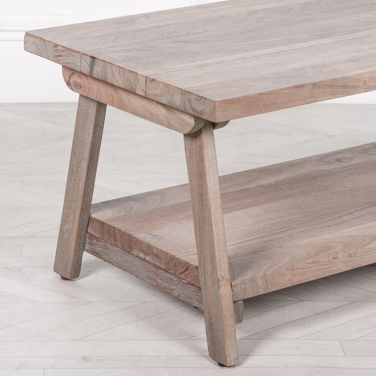 Rustic Acacia Wood Coffee Table - Small
