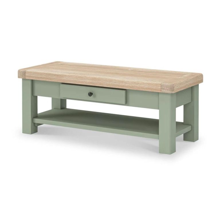 Salcombe Coffee Table - 1 Drawer - Sage Oak