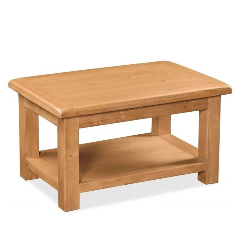 Salisbury Premium Large Coffee Table - with Shelf - Oak