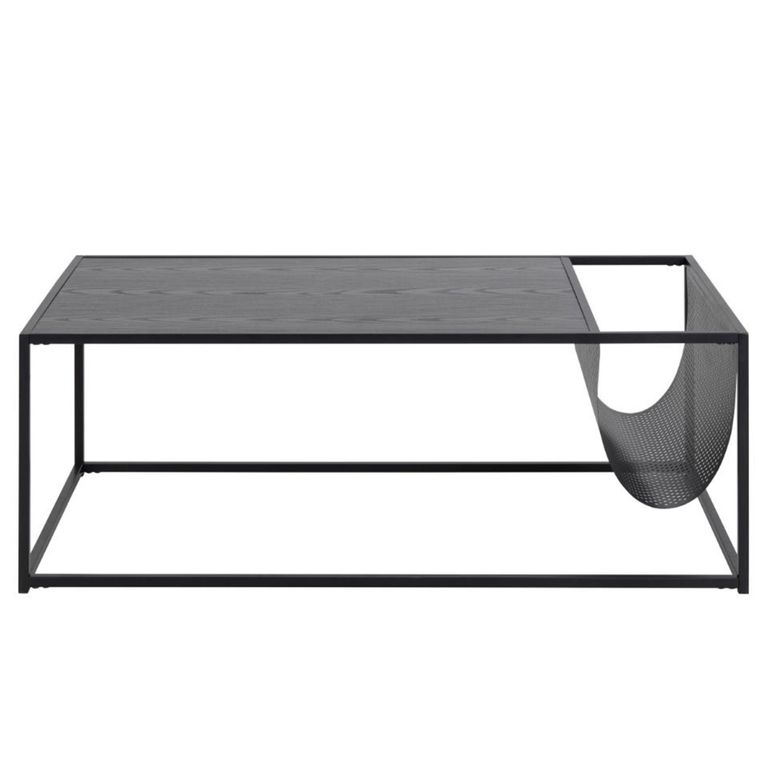 Seaford Coffee Table - Square - Black Melamine and Metal