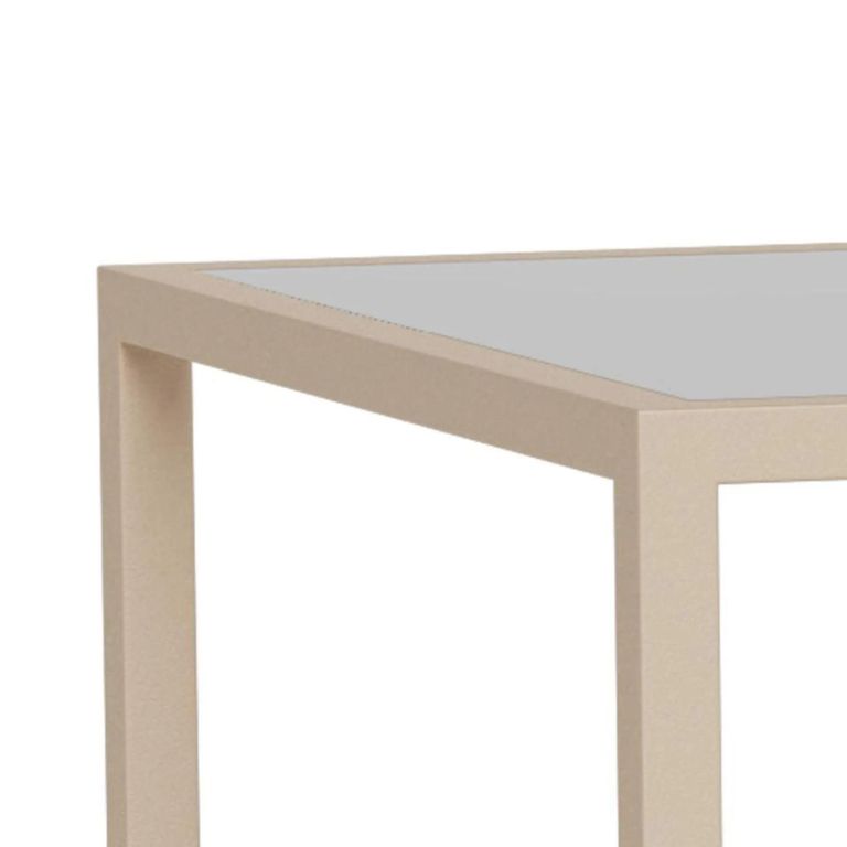 Seaford Coffee Table - Round - Clear Glass and Grey Metal