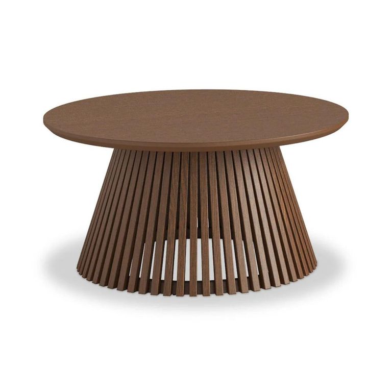 Soho Coffee Table with Slatted Base - Round - Dark Oak