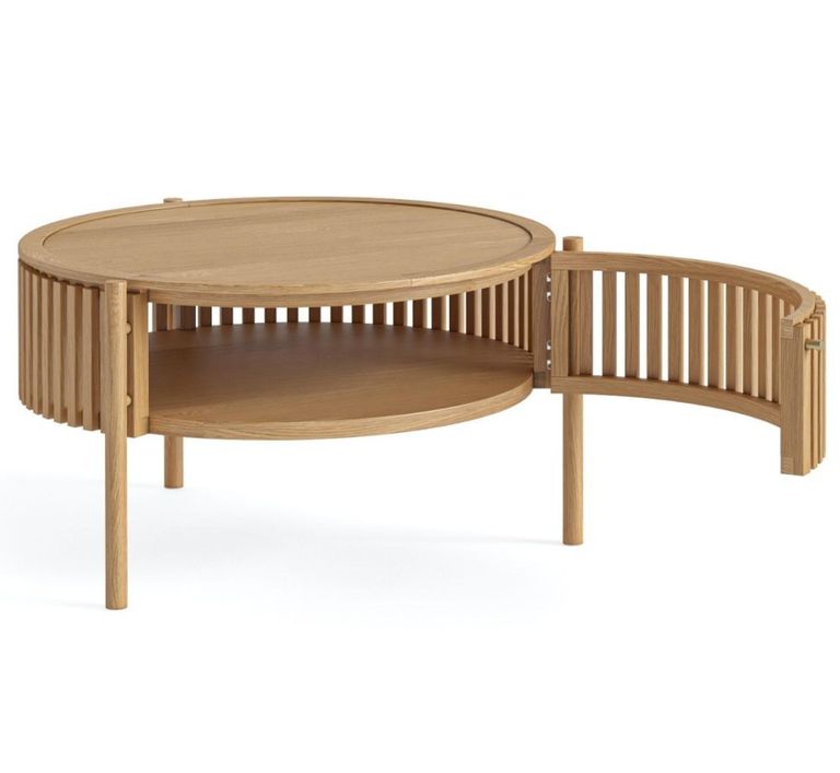 Soho Coffee Table - 1 Door - Slatted Story Round - Oak