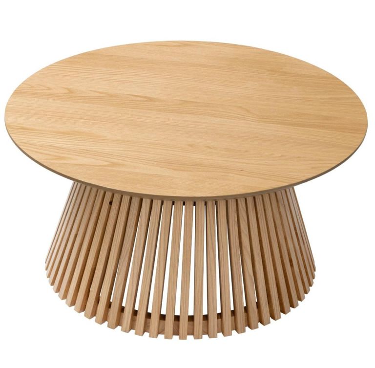 Soho Coffee Table - Round - Slatted Base - Oak