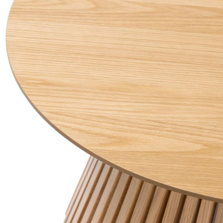 Soho Coffee Table - Round - Slatted Base - Oak