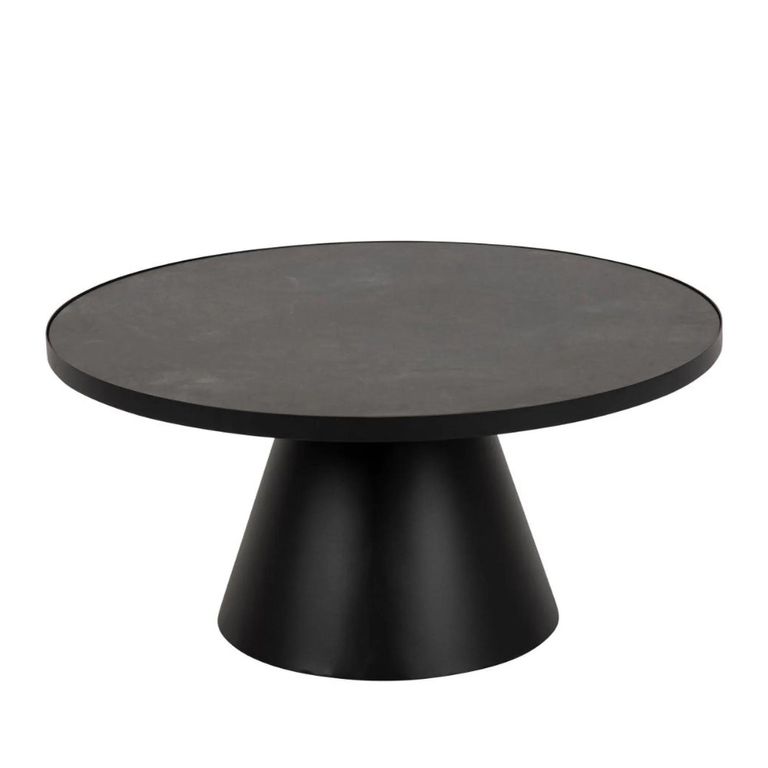 Soli Coffee Table - Round - Black Ceramic - Large