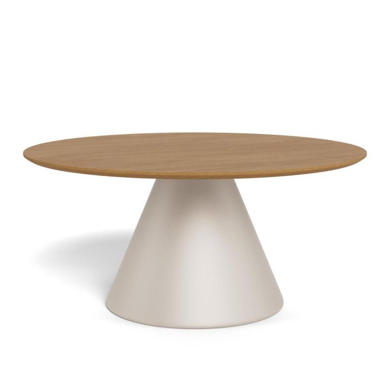 Soli Coffee Table - Round - Oak and Grey Metal - Large