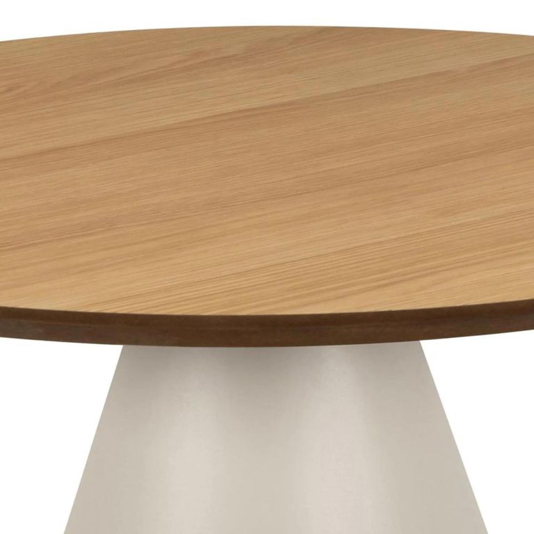 Soli Coffee Table - Round - Oak and Grey Metal - Small