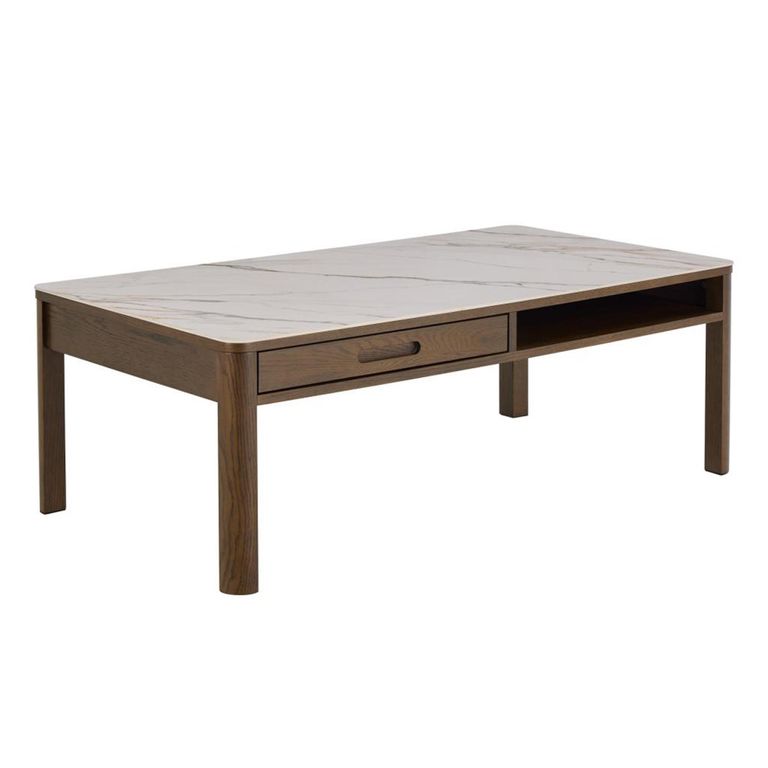 Southampton Coffee Table - 1 Drawer - Ceramic Top - Dark Oak