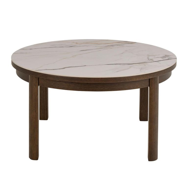 Southampton Coffee Table - Round - Ceramic Top - Dark Oak
