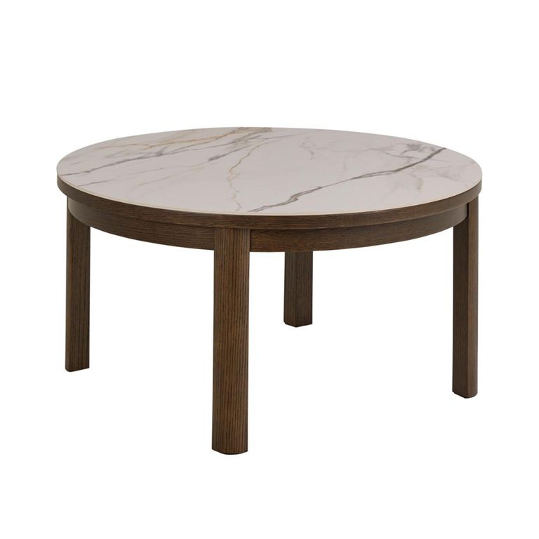 Southampton Coffee Table - Round - Ceramic Top - Dark Oak