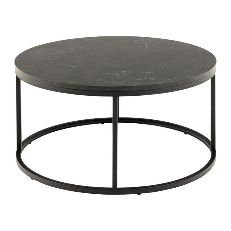Spiro Coffee Table - Round - Black Marble Effect