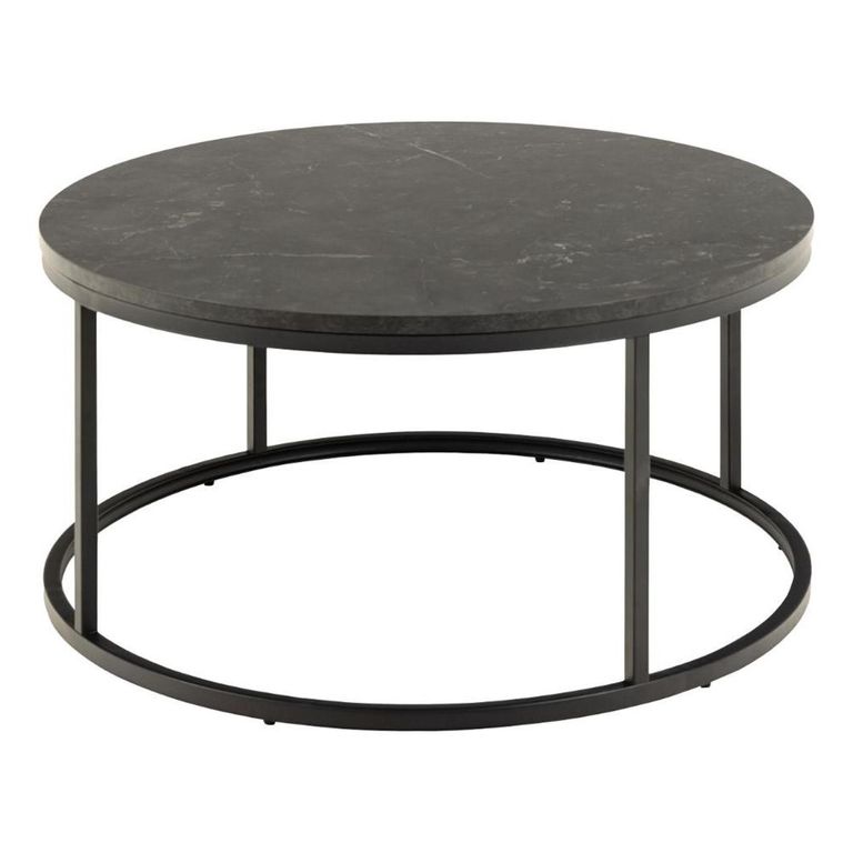 Spiro Coffee Table - Round - Black Marble Effect