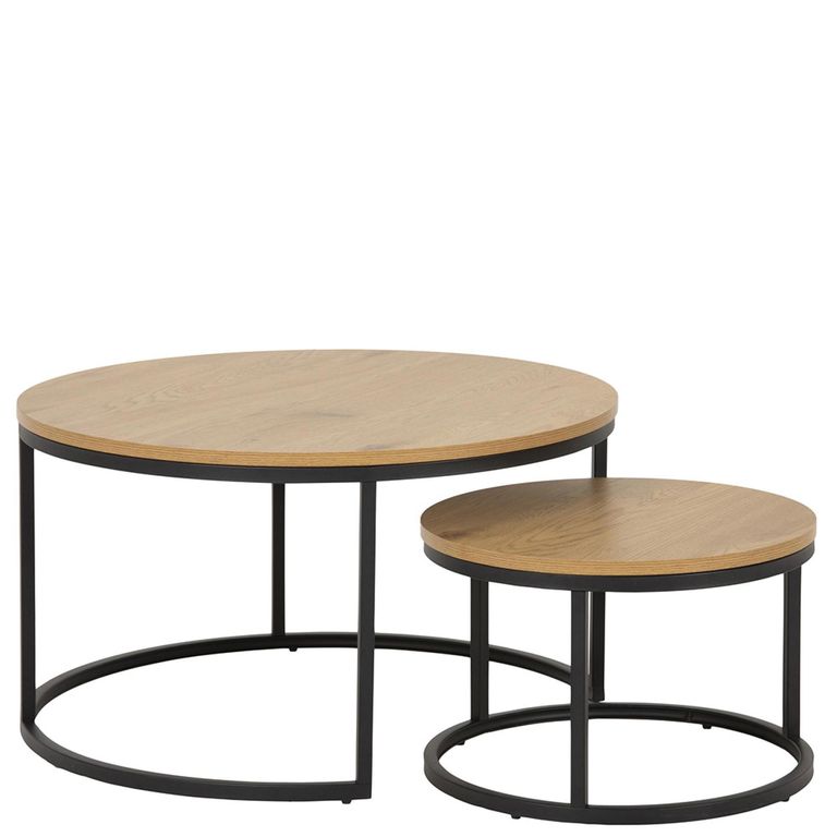 Spiro Coffee Table - Round - Oak - Set of 2