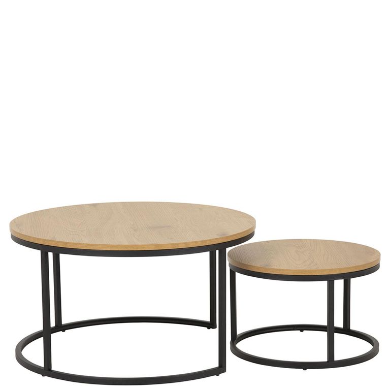 Spiro Coffee Table - Round - Oak - Set of 2