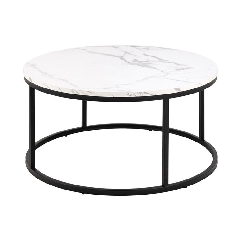 Spiro Coffee Table - Round - White Marble Effect