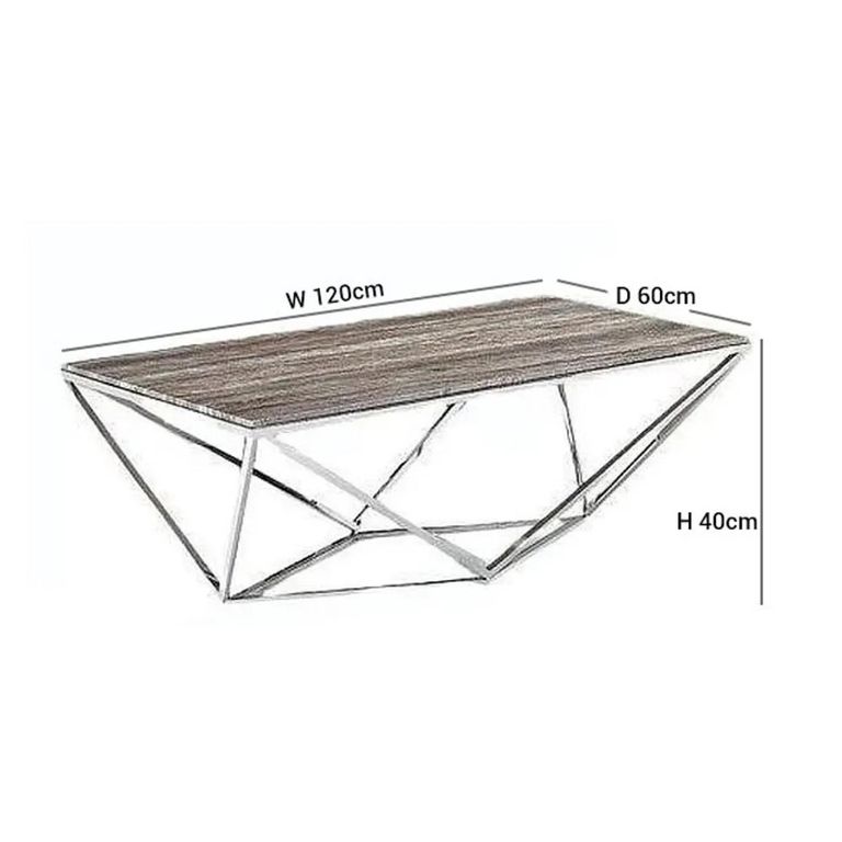 Spyder Coffee Table - Marble and Clear Glass - Variation Available