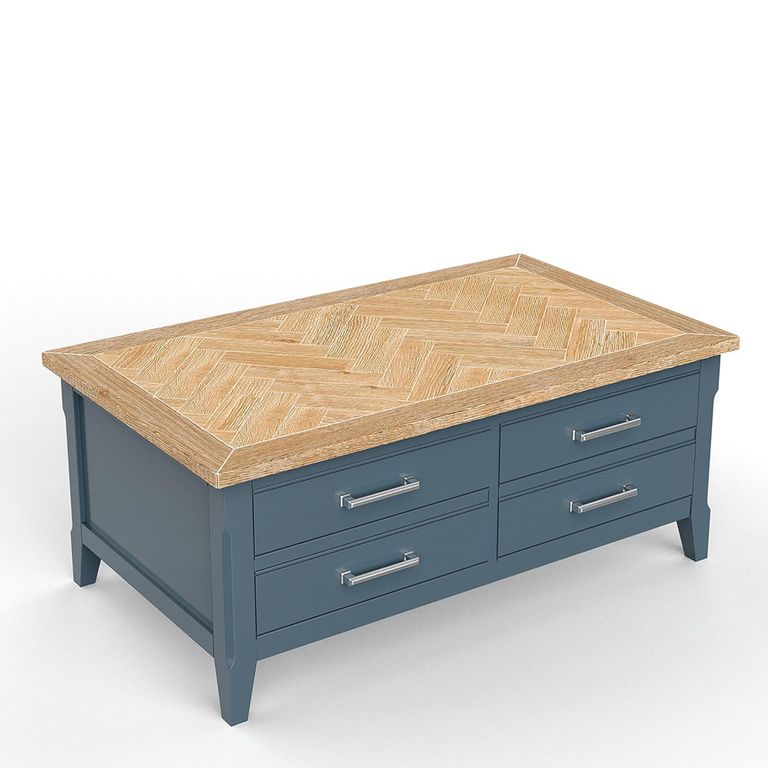 Signature Blue Trunk Coffee Table - 4 Drawer