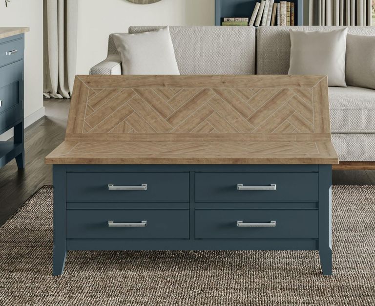 Signature Blue Trunk Coffee Table - 4 Drawer