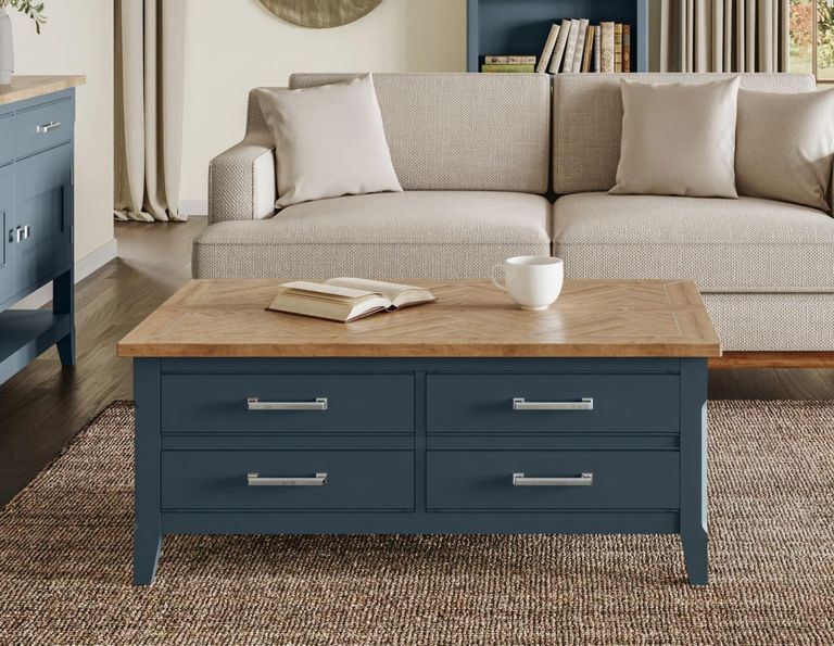 Signature Blue Trunk Coffee Table - 4 Drawer