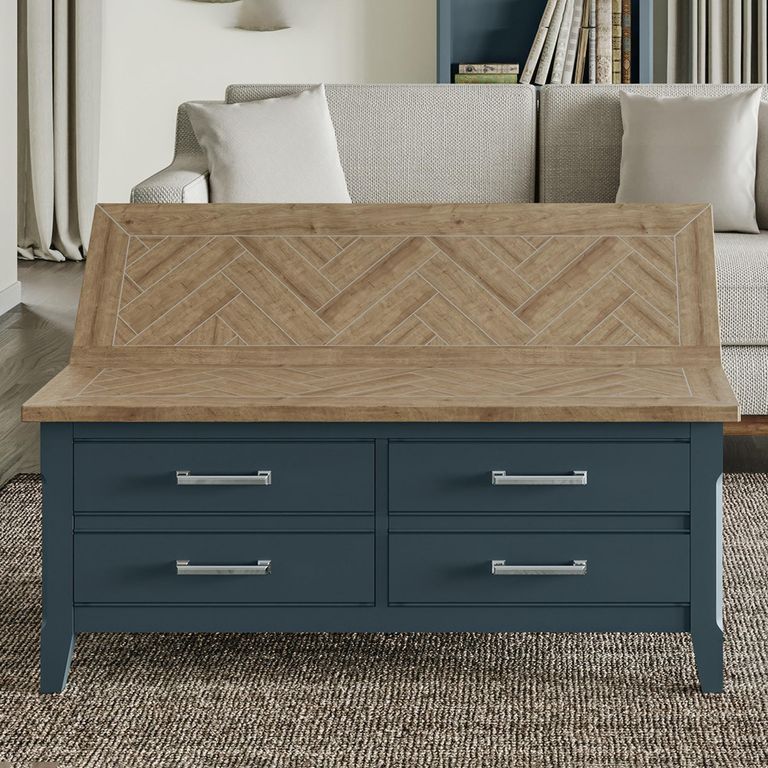 Signature Blue Trunk Coffee Table - 4 Drawer
